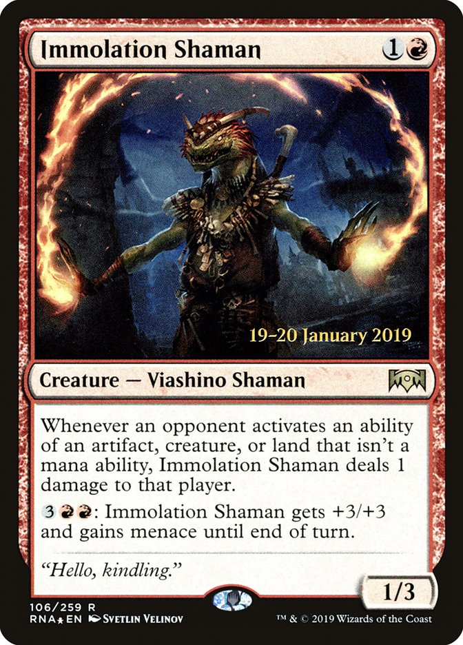 Immolation Shaman [Ravnica Allegiance Prerelease Promos] | Good Games Adelaide SA