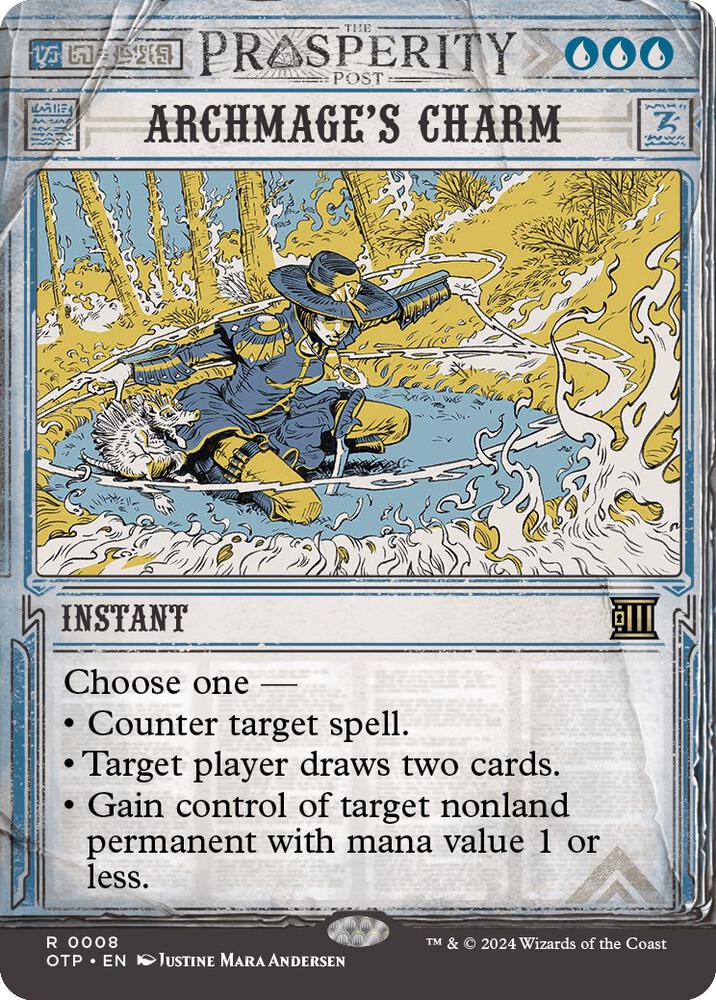 Archmages Charm 8 (Outlaws of Thunder Junction: Breaking News)  - Showcase Foil | Good Games Adelaide SA