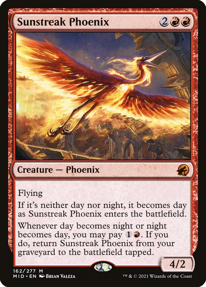 Sunstreak Phoenix 162 (Innistrad: Midnight Hunt)  - Foil | Good Games Adelaide SA