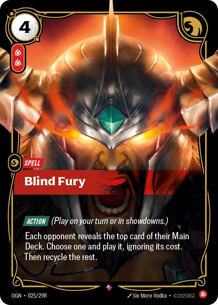 Blind Fury 025/298 (Origins)  - Foil | Good Games Adelaide SA
