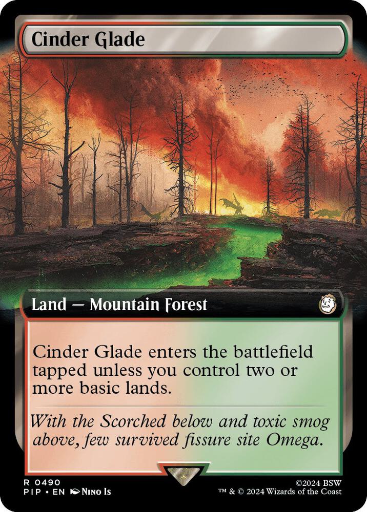 Cinder Glade Extended Art 490 (Universes Beyond: Fallout)  - Extended Art Foil | Good Games Adelaide SA