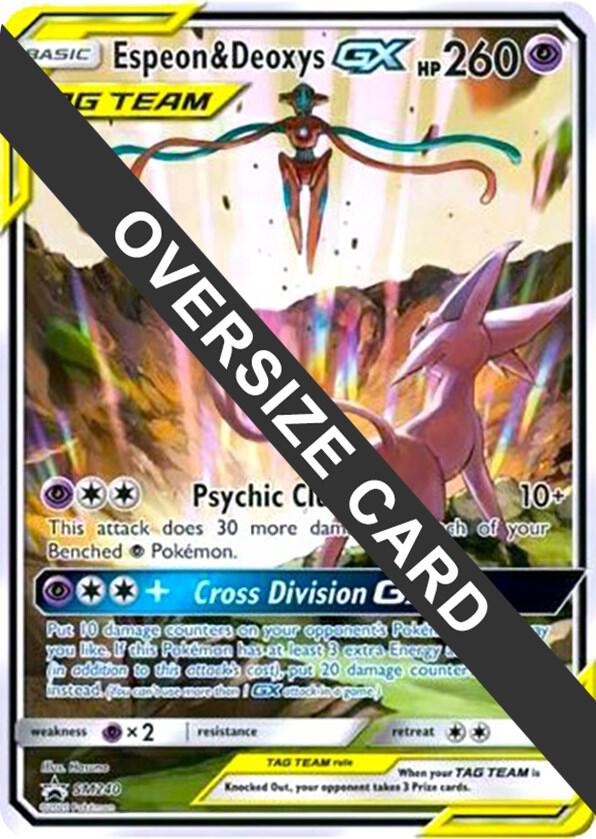 Espeon and Deoxys GX Oversized SM240 SM Black Star Promo SM240 (Jumbo Cards)  - Holofoil | Good Games Adelaide SA