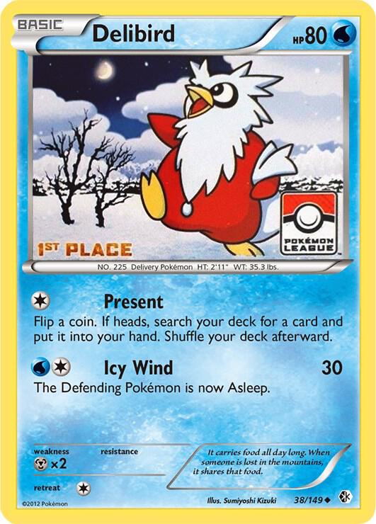 Delibird 38 149 Pokemon League 1st Place 038/149 (League & Championship Cards)  - Reverse Holofoil | Good Games Adelaide SA