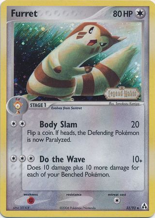 Furret (33/92) (Stamped) [EX: Legend Maker] | Good Games Adelaide SA