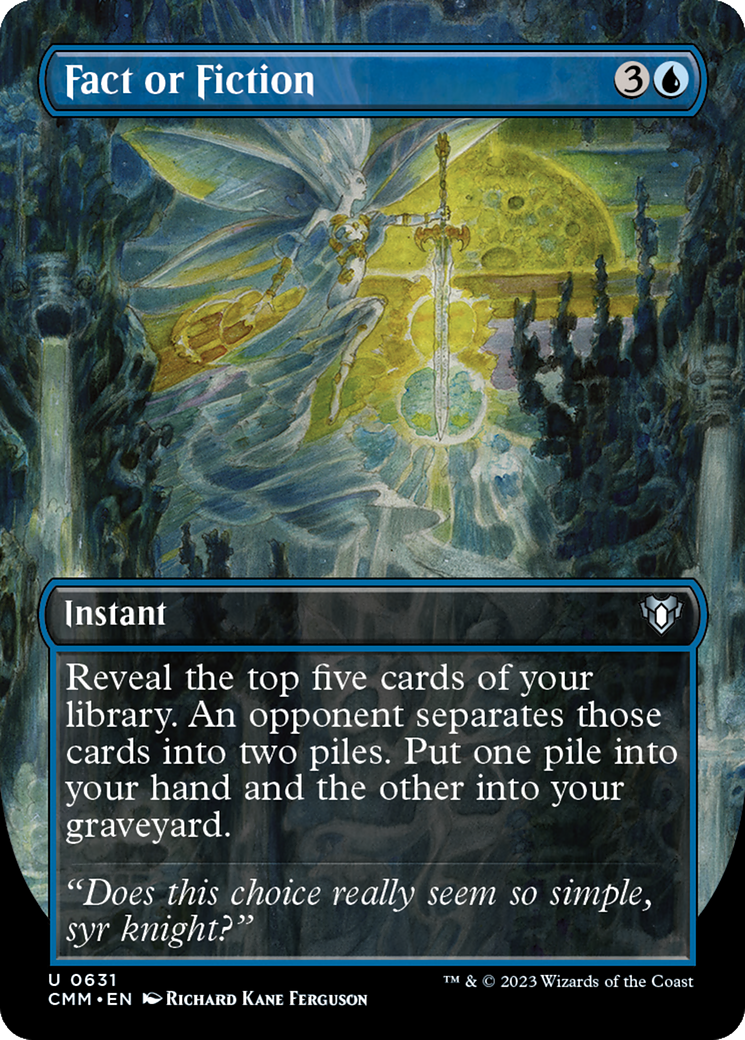 Fact or Fiction (Borderless Alternate Art) [Commander Masters] | Good Games Adelaide SA