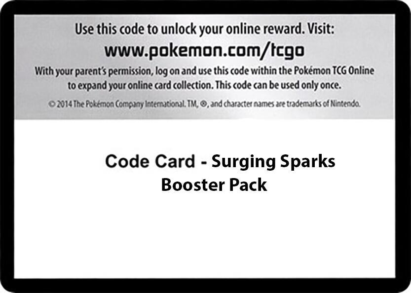 Code Card Surging Sparks Booster Pack  (SV08: Surging Sparks)  | Good Games Adelaide SA