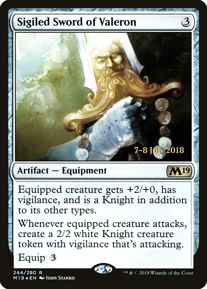 Sigiled Sword of Valeron [Core Set 2019 Promos] | Good Games Adelaide SA