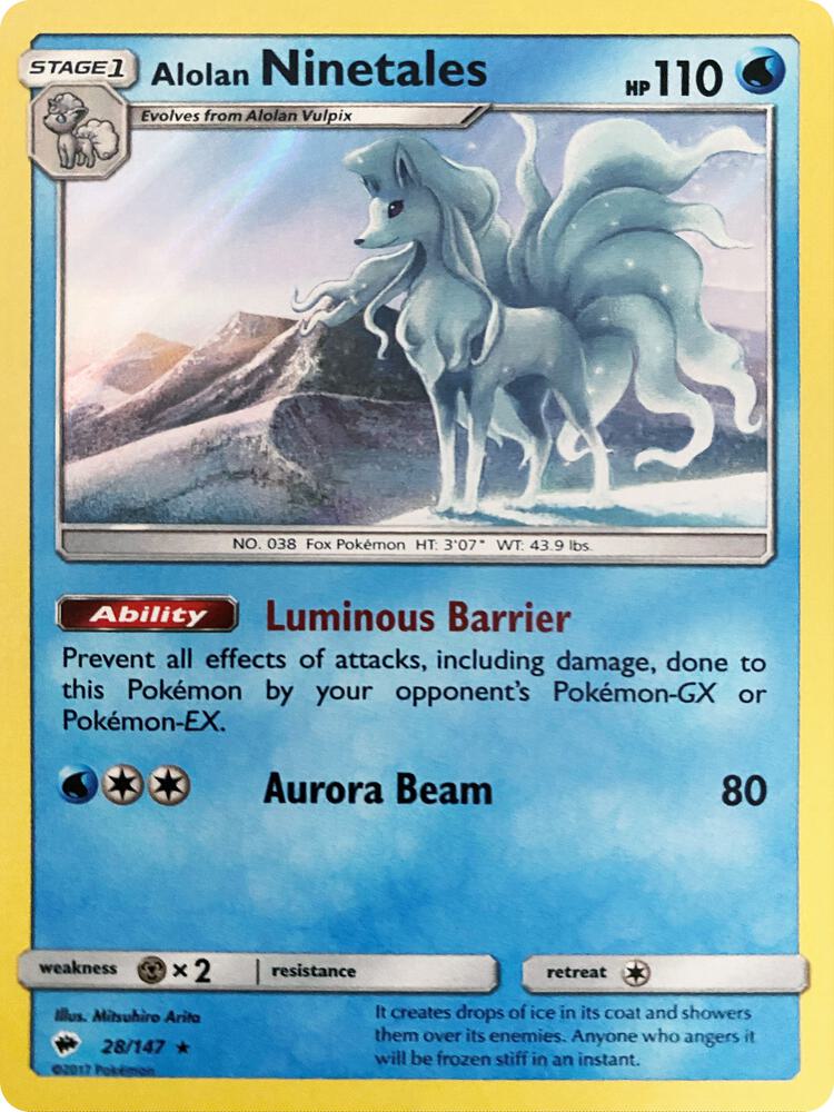 Alolan Ninetales Water Web Holo 028/147 (Miscellaneous Cards & Products)  - Holofoil | Good Games Adelaide SA