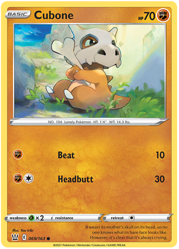 Cubone (069/163) [Sword & Shield: Battle Styles] | Good Games Adelaide SA