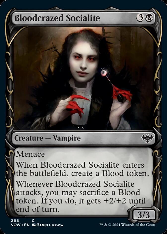 Bloodcrazed Socialite (Showcase Fang Frame) [Innistrad: Crimson Vow] | Good Games Adelaide SA