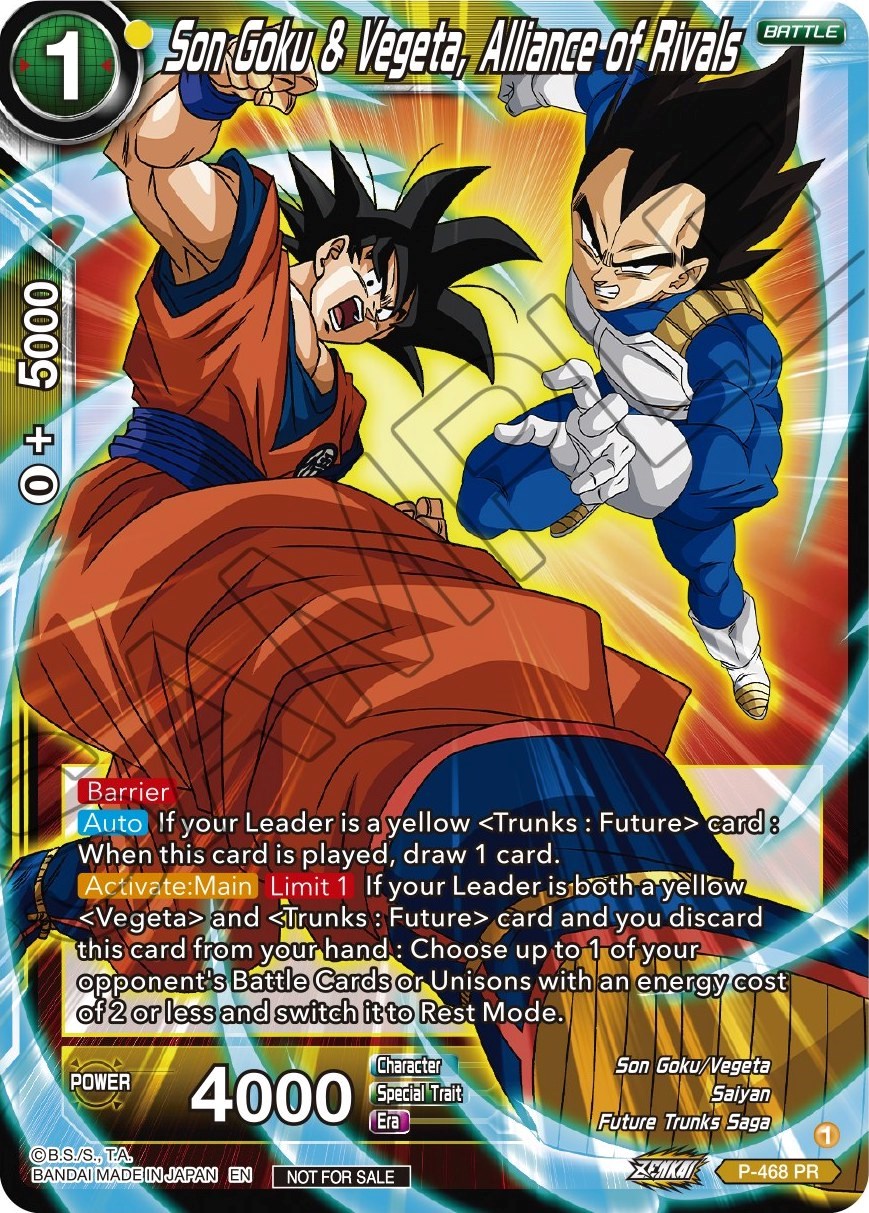 Son Goku & Vegeta, Alliance of Rivals (Z03 Dash Pack) (P-468) [Promotion Cards] | Good Games Adelaide SA