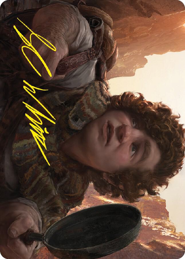 Sam Loyal Attendant Art Card Gold Stamped Signature 58 (Art Series: Universes Beyond: The Lord of the Rings: Tales of Middle-earth)  | Good Games Adelaide SA