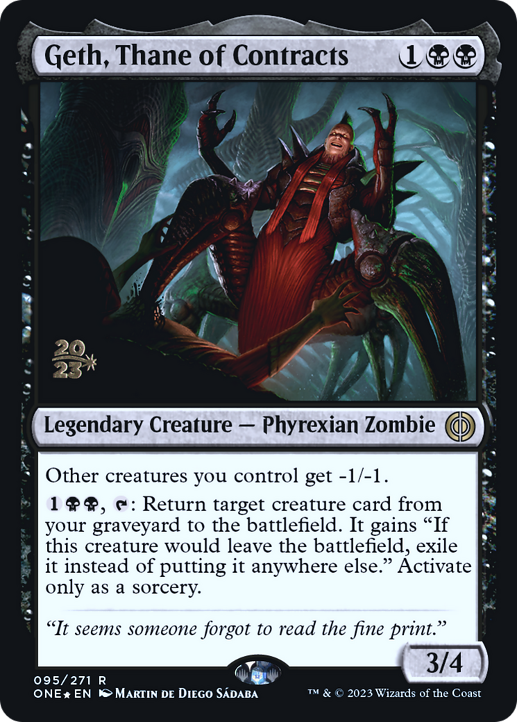 Geth, Thane of Contracts [Phyrexia: All Will Be One Prerelease Promos] | Good Games Adelaide SA
