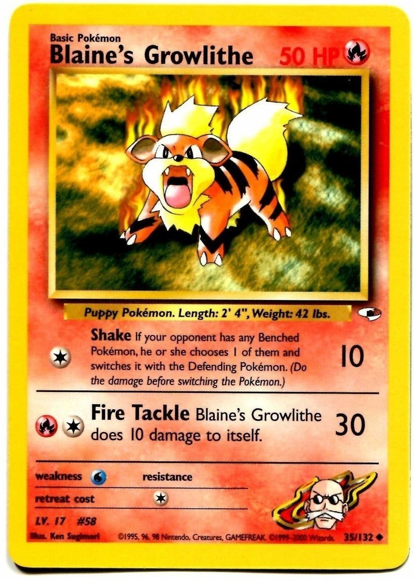 Blaine's Growlithe (35/132) [Gym Heroes Unlimited] | Good Games Adelaide SA