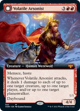 Volatile Arsonist Extended Art 382 (Innistrad: Crimson Vow)  - Foil | Good Games Adelaide SA