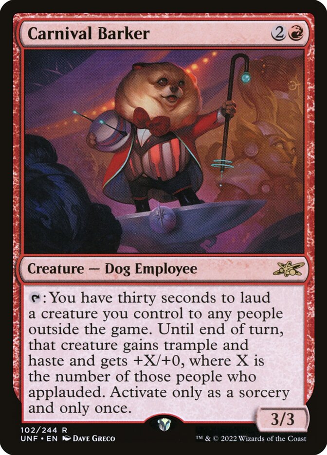 Carnival Barker 102 (Unfinity)  - Foil | Good Games Adelaide SA