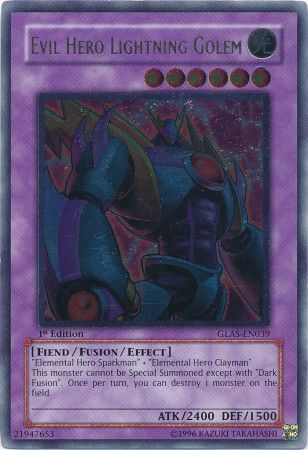 Evil Hero Lightning Golem [GLAS-EN039] Ultimate Rare | Good Games Adelaide SA