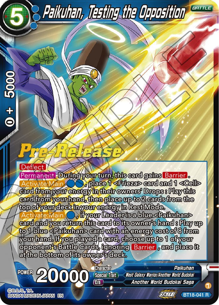 Paikuhan, Testing the Opposition (BT18-041) [Dawn of the Z-Legends Prerelease Promos] | Good Games Adelaide SA
