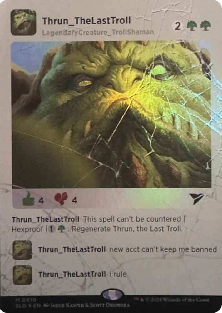 Thrun the Last Troll Rainbow Foil 810 (Secret Lair Drop Series)  - Foil | Good Games Adelaide SA