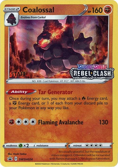 Coalossal Prerelease Staff SWSH024 (SWSH: Sword & Shield Promo Cards)  - Holofoil | Good Games Adelaide SA