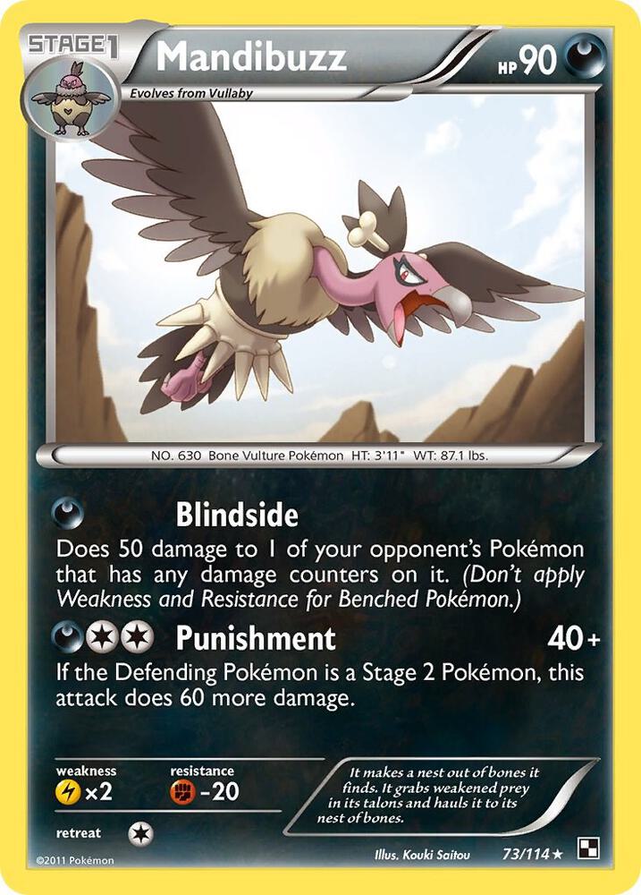 Mandibuzz 73/114 (Black and White)  - Reverse Holofoil | Good Games Adelaide SA