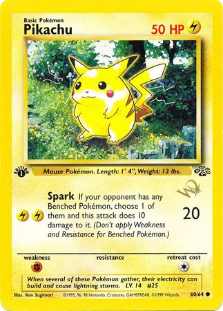 Pikachu (60/64) (W Stamped Promo) [Jungle 1st Edition] | Good Games Adelaide SA