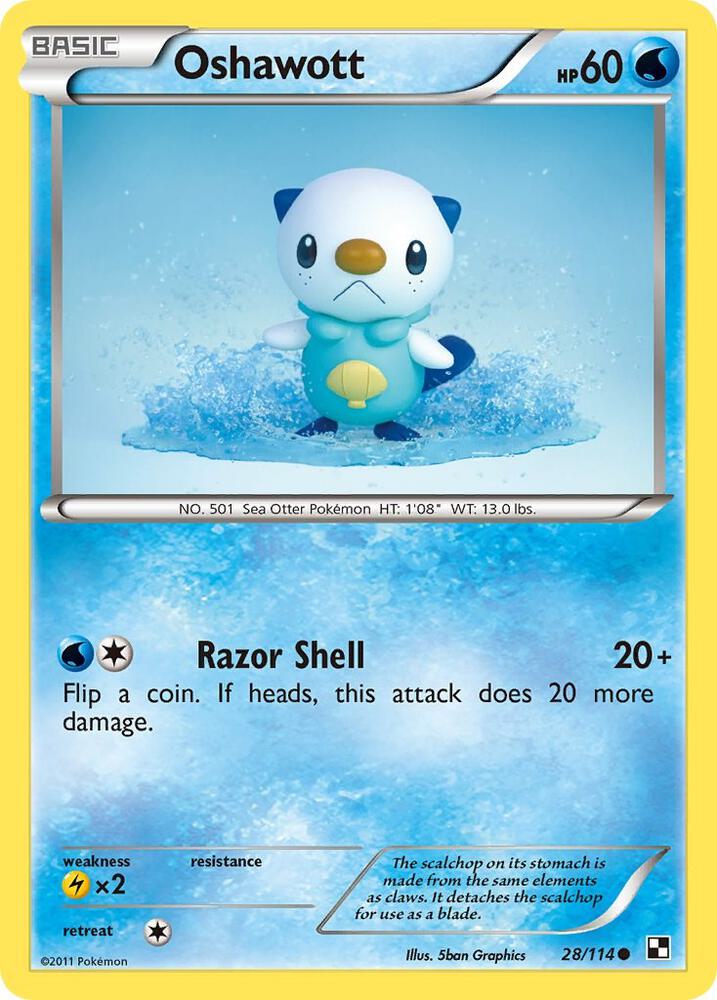 Oshawott 28/114 (Black and White)  | Good Games Adelaide SA