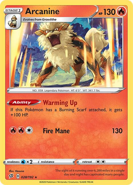 Arcanine 028/192 (SWSH02: Rebel Clash)  | Good Games Adelaide SA