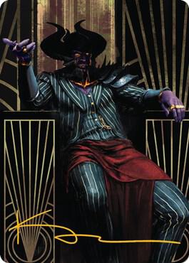 Ob Nixilis the Adversary Art Card 71 81 Gold Stamped Signature 71 (Art Series: Streets of New Capenna)  | Good Games Adelaide SA