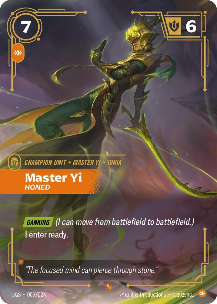 Master Yi Honed 009/024 (Origins: Proving Grounds)  | Good Games Adelaide SA