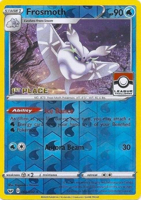 Frosmoth 064 202 League Challenge 1st Place 064/202 (League & Championship Cards)  - Reverse Holofoil | Good Games Adelaide SA