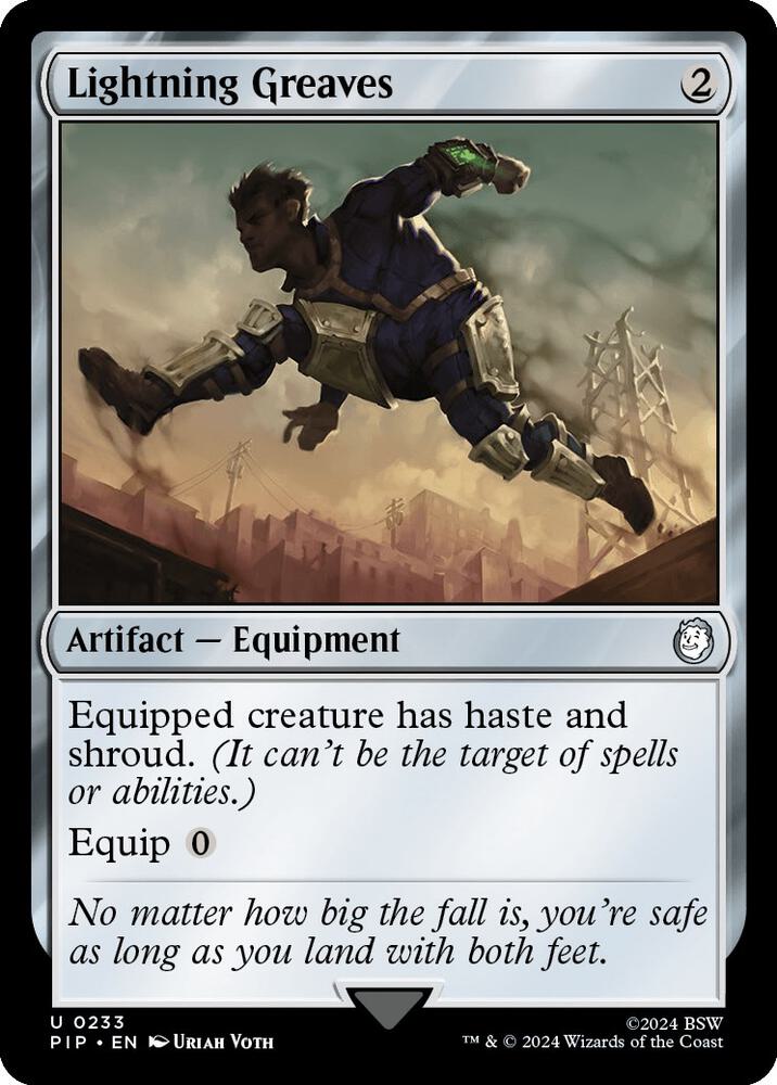 Lightning Greaves 233 (Universes Beyond: Fallout)  - Foil | Good Games Adelaide SA
