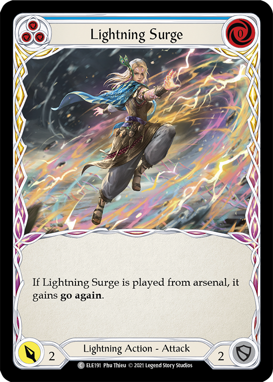 Lightning Surge (Blue) [ELE191] (Tales of Aria)  1st Edition Normal | Good Games Adelaide SA