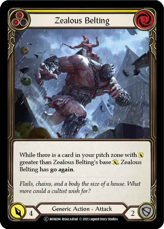 Zealous Belting (Yellow) [U-MON294-RF] Unlimited Rainbow Foil | Good Games Adelaide SA