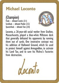 1996 Michael Loconto Biography Card [World Championship Decks] | Good Games Adelaide SA