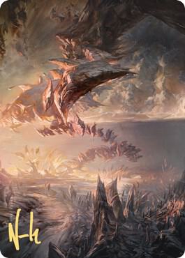 Needleverge Pathway Art Card Gold Stamped Signature 27 (Art Series: Zendikar Rising)  | Good Games Adelaide SA