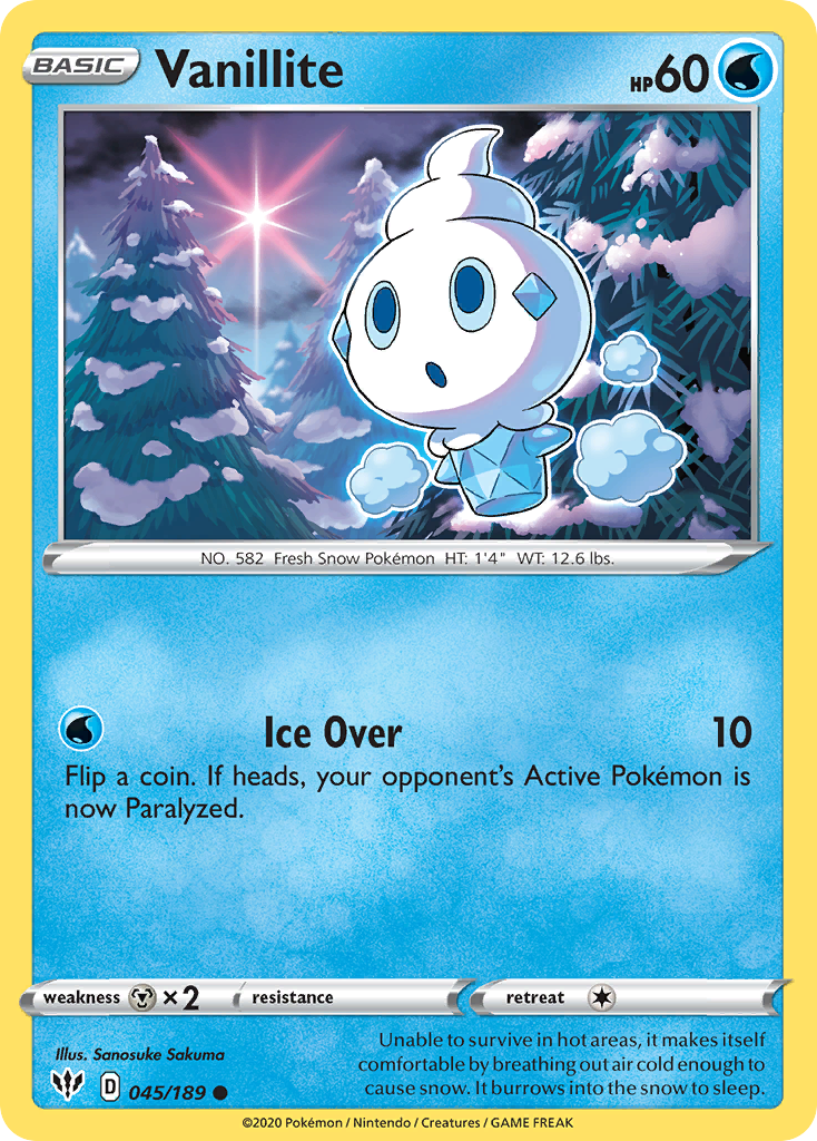 Vanillite (045/189) [Sword & Shield: Darkness Ablaze] | Good Games Adelaide SA
