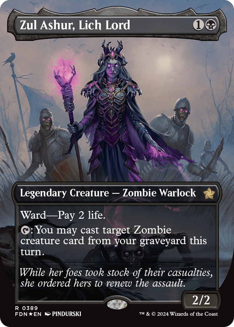 Zul Ashur, Lich Lord (Borderless) (Mana Foil) [Foundations] | Good Games Adelaide SA