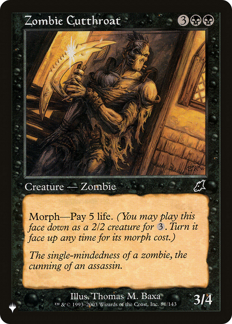 Zombie Cutthroat [The List Reprints] | Good Games Adelaide SA