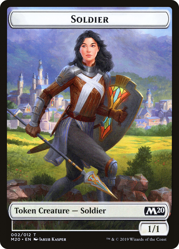Soldier // Dinosaur Double-Sided Token [Game Night 2019 Tokens] | Good Games Adelaide SA