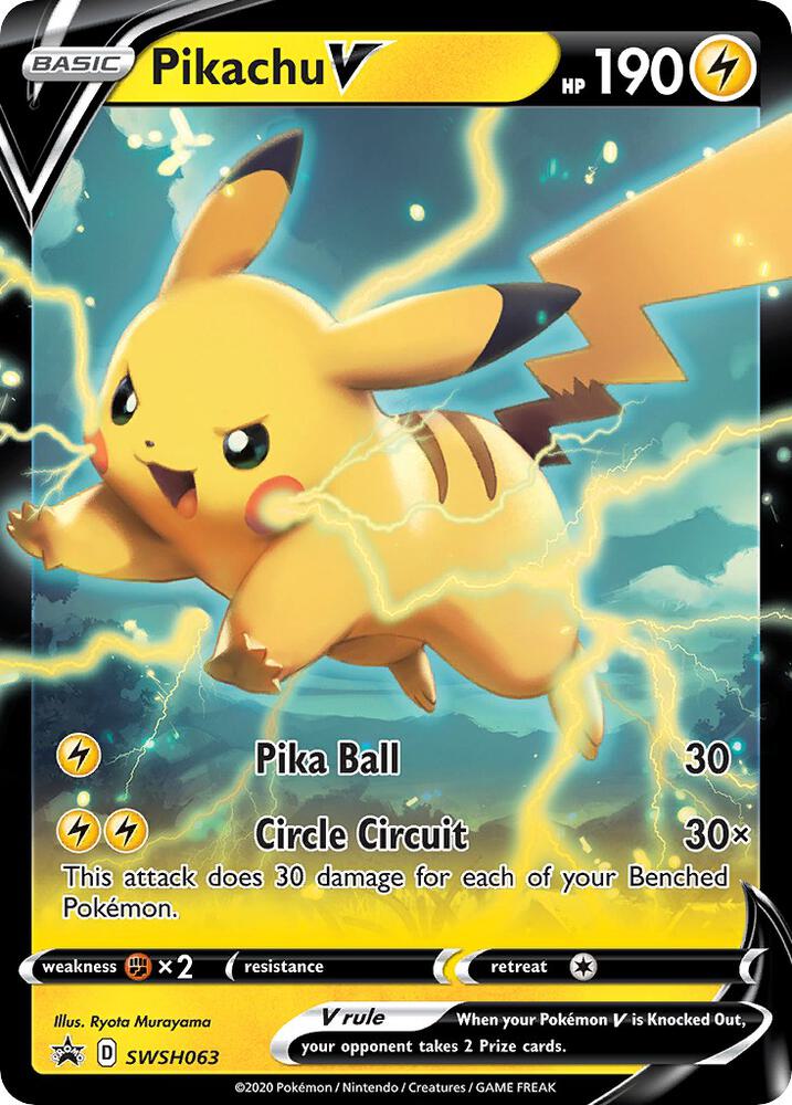 Pikachu V SWSH063 (SWSH: Sword & Shield Promo Cards)  - Holofoil | Good Games Adelaide SA