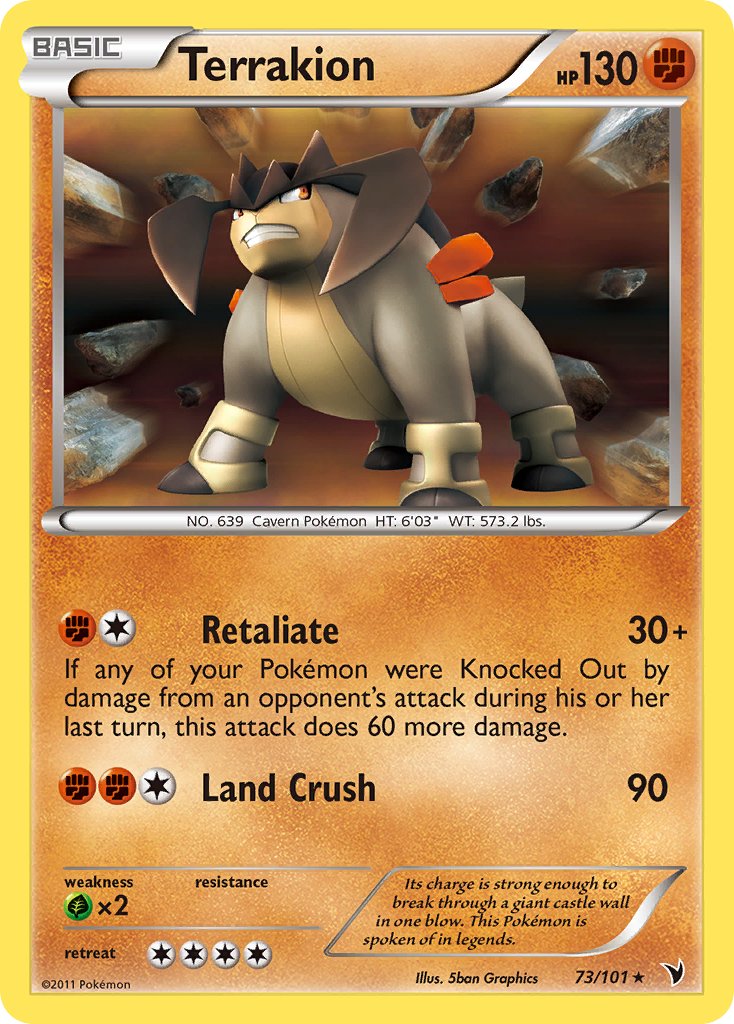 Terrakion (73/101) (Cosmos Holo) (Blister Exclusive) [Black & White: Noble Victories] | Good Games Adelaide SA