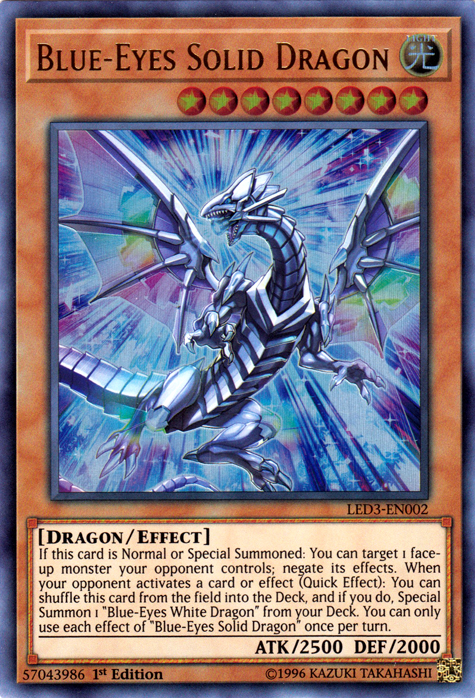 Blue-Eyes Solid Dragon [LED3-EN002] Ultra Rare | Good Games Adelaide SA