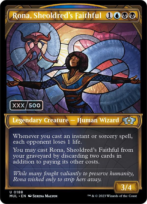 Rona, Sheoldred's Faithful Serialized 188 (March of the Machine: Multiverse Legends)  - Double Rainbow Foil | Good Games Adelaide SA