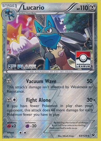Lucario (63/124) (League Promo 2nd Place) [XY: Fates Collide] | Good Games Adelaide SA