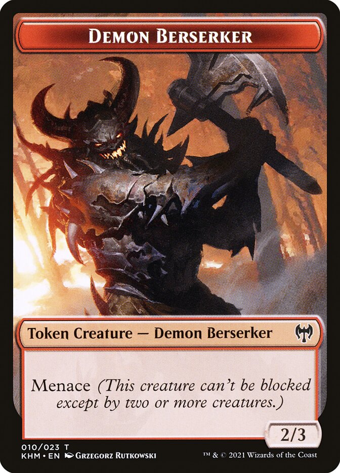 Treasure // Demon Berserker Double-sided Token [Kaldheim Tokens] | Good Games Adelaide SA