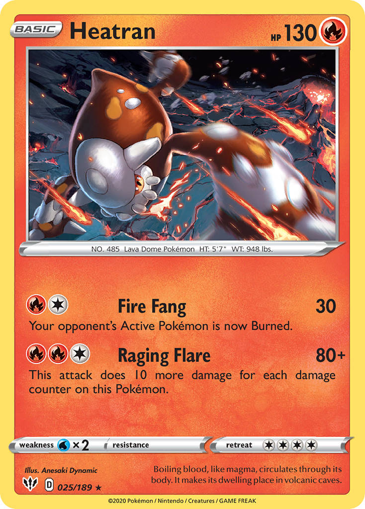 Heatran (025/189) [Sword & Shield: Darkness Ablaze] | Good Games Adelaide SA