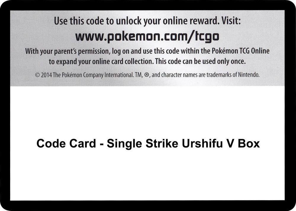 Code Card Single Strike Urshifu V Box  (SWSH05: Battle Styles)  | Good Games Adelaide SA