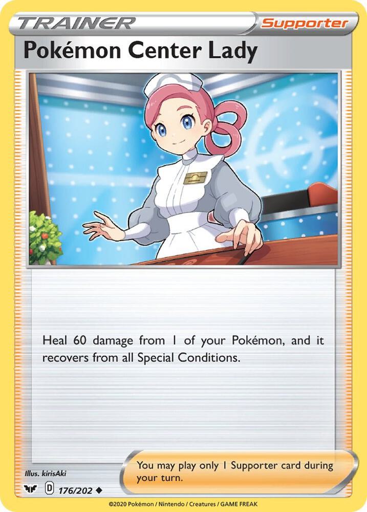 Pokemon Center Lady 176/202 (SWSH01: Sword & Shield Base Set)  - Reverse Holofoil | Good Games Adelaide SA