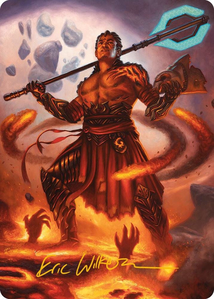 Koth Fire of Resistance Art Card Gold Stamped Signature 31 (Art Series: Phyrexia: All Will Be One)  | Good Games Adelaide SA